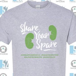 Share Your Spare fundraiser t shirt